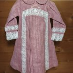 Платье лён на антикварную или винтажную куклу рост 45 см