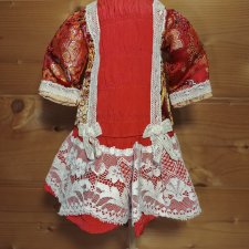 Платье шелк на антикварную или винтажную куклу рост 35 см, Паоло Рейна