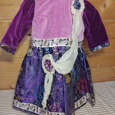 Платье бархат на антикварную или винтажную куклу рост 50 см