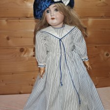 Костюм в морском стиле для винтажной или антикварной куклы, рост 60-65 см
