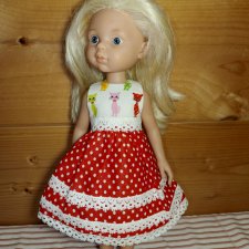 Платье  с котиками на куклу Паоло Рейна