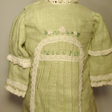 Платье лен на антикварную или винтажную куклу рост 40 см