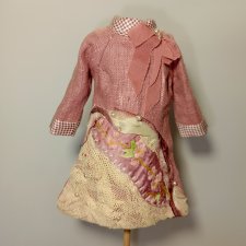 Платье лён на куклу БЖД 41 см тонер