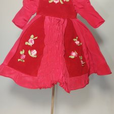 Платье бархат и шелк на антикварную или винтажную куклу рост 28-30 см