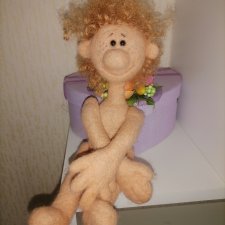 Валяная кукла кудрявый Ванька