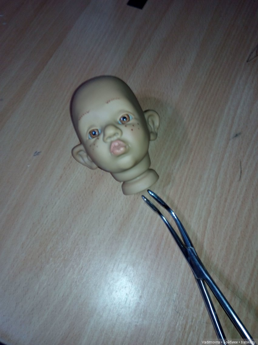 Прошивка волос характерной кукле (фото 5)