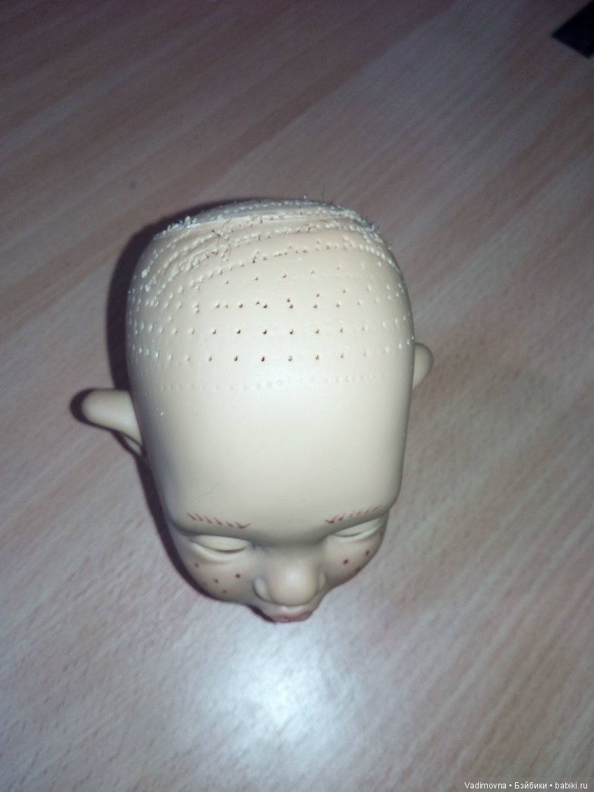 Прошивка волос характерной кукле (фото 6)