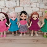 Вязаные платьица для кукол формата Баболи