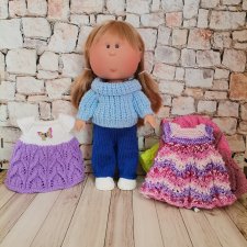 Много вязаной одежды для Мии 30см