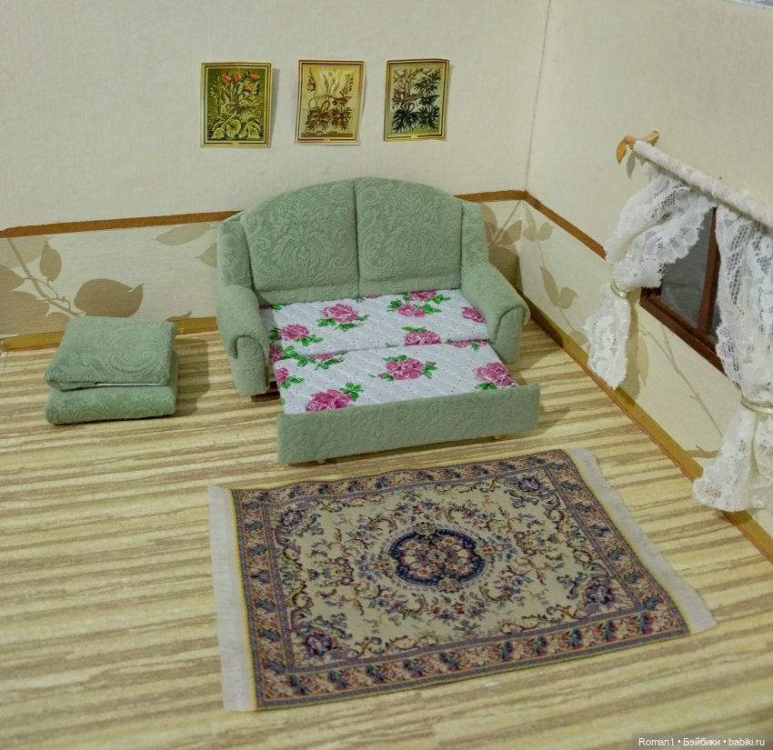 Мягкий раскладной диван 1:12 (фото 3)