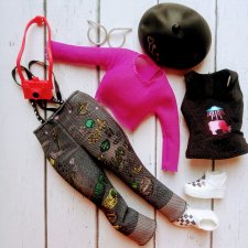 Аутфит Дикие сердца Кенна джинсы фотоаппарат