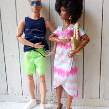 Одежда Барби Кен фешнпак летний аутфит платье шорты сумочка фэмили лук фэшен пак