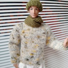 Адонис свитер аутфит джемпер твид шапка снуд шарф TBLeague PHICEN JiaouDoll Action figure