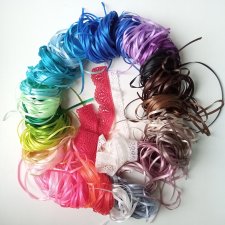 Лот атласные ленты 3 мм ширина 5 метров длина  - 30 цветов