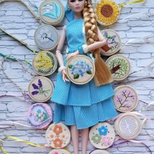 Сумочка для барби кукольная сумка вышитая растительный узор цветы деревья Момоко Поппи ФР ИТ Дисней