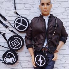 Сумочка барби Кен Парень Интегрити Петворкс сумка вышитая черная Момоко Поппи ФР Дисней