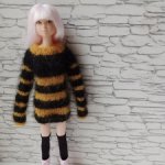 Одежда на Momoko полосатое Свитер - платье в стиле Момоко год тигра