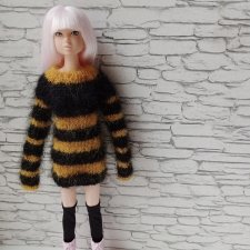 Одежда на Momoko полосатое Свитер - платье в стиле Момоко год тигра