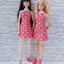 Платье Сарафан на Барби пышка и высокая хелло Китти