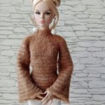 Одежда на барби поппи ню свитер пушистый джемпер полосатый