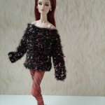 Одежда на Барби Поппи Интегрити черный оверсайз джемпер