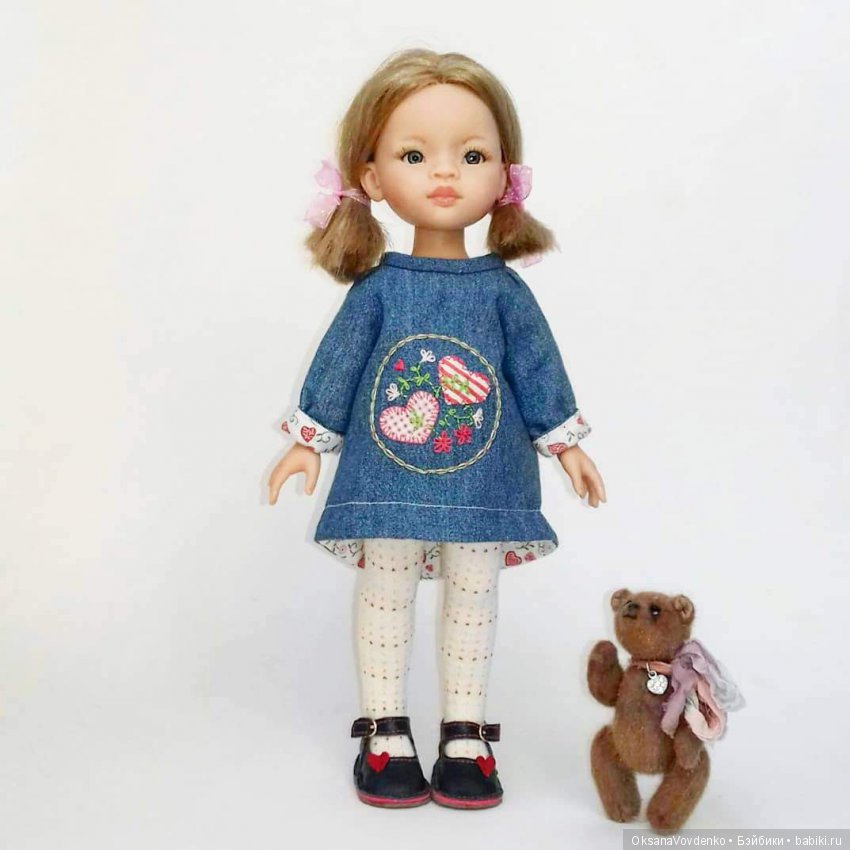Платье для куклы Паола Рейна "Sweet baby", туфли и колготки ручной работы