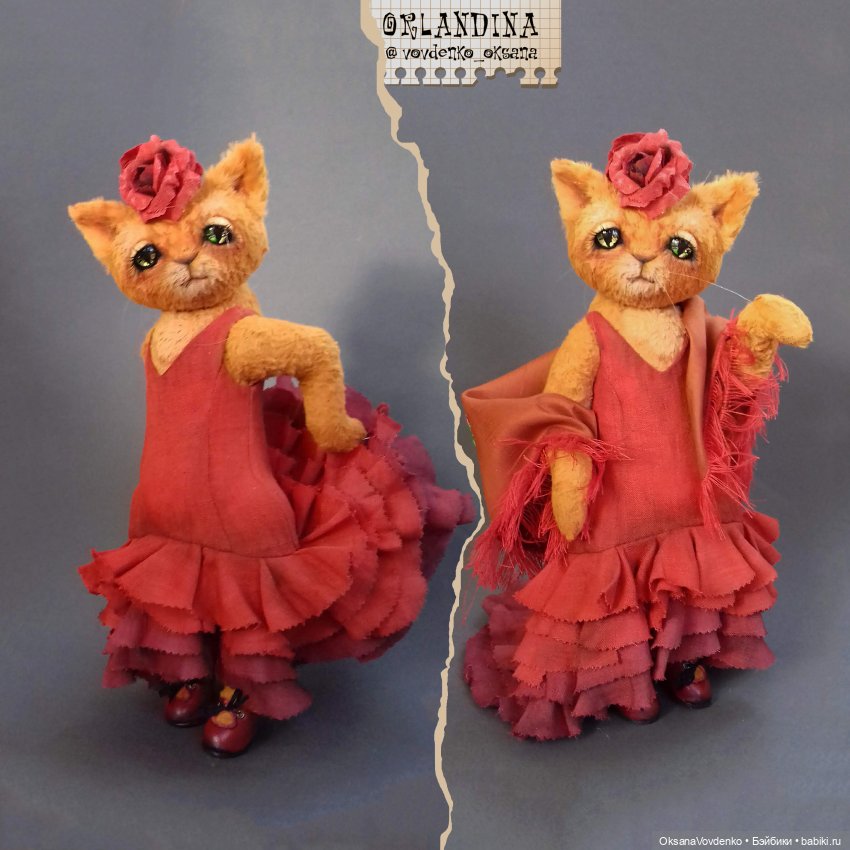 Вероника (Фламенко) ООАК кошечка тедди Автор: Оксана Вовденко (Орландина)