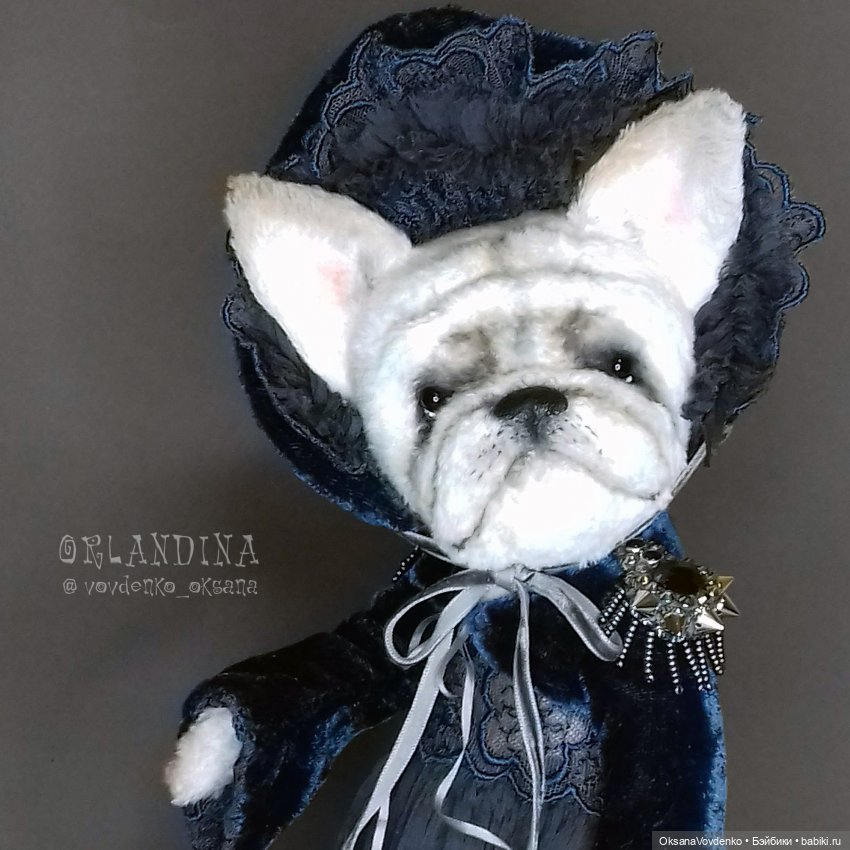 ООАК тедди бульдог в авторском аутфите от Оксаны Вовденко (Орландины)