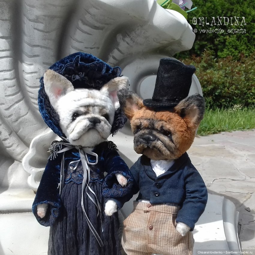 ООАК тедди бульдоги в авторских аутфитах от Оксаны Вовденко (Орландины)