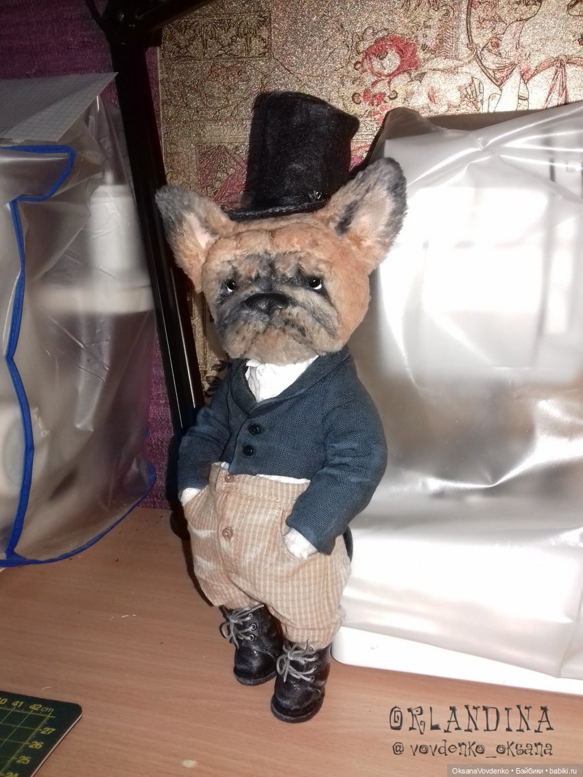 ООАК тедди бульдог в авторском аутфите от Оксаны Вовденко (Орландины)