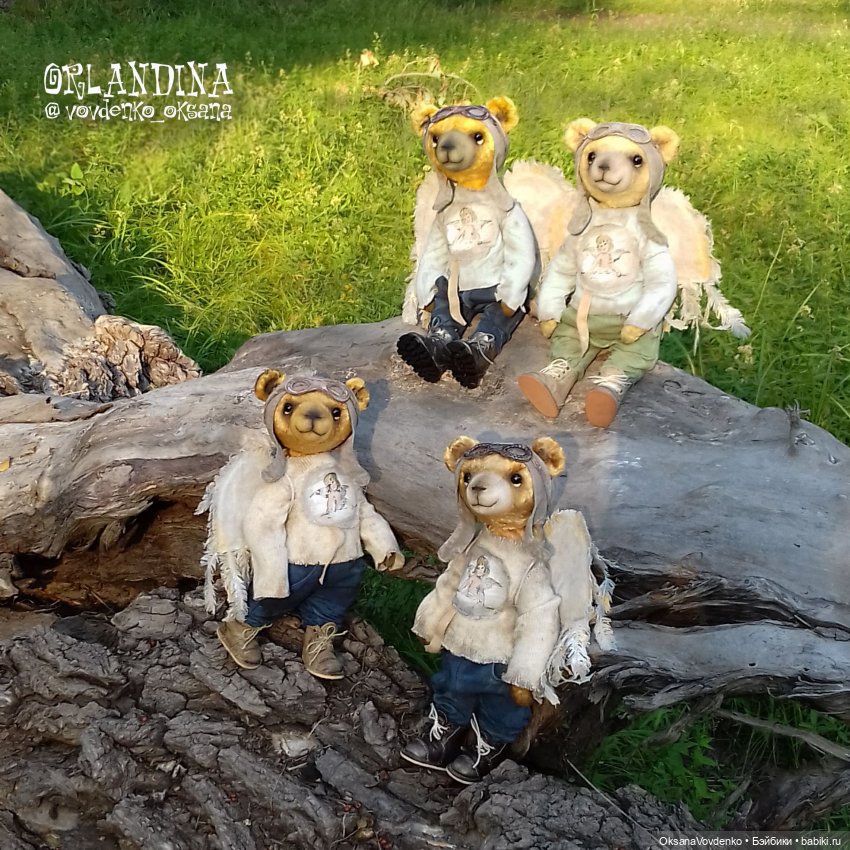 ООАК мишки тедди Ангелы Хранители. Ограниченная золотая коллекция. Автор: Орландина (Оксана Вовденко)