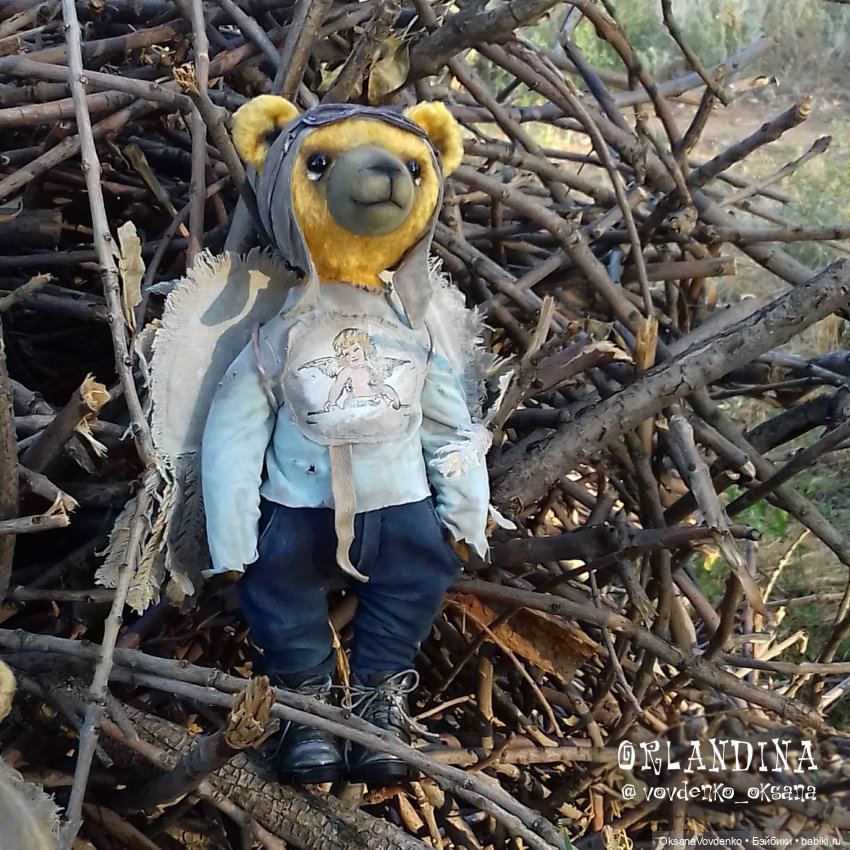 ООАК мишка тедди Ангел Хранитель Второй. Ограниченная золотая коллекция. Автор: Орландина (Оксана Вовденко)