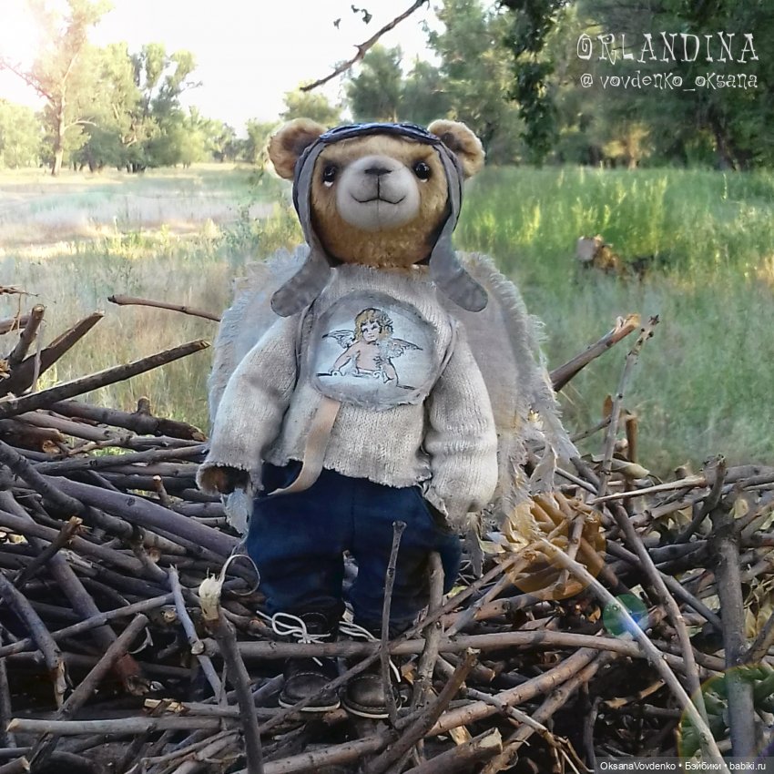 ООАК мишка тедди Ангел Хранитель Третий. Ограниченная золотая коллекция. Автор: Орландина (Оксана Вовденко)