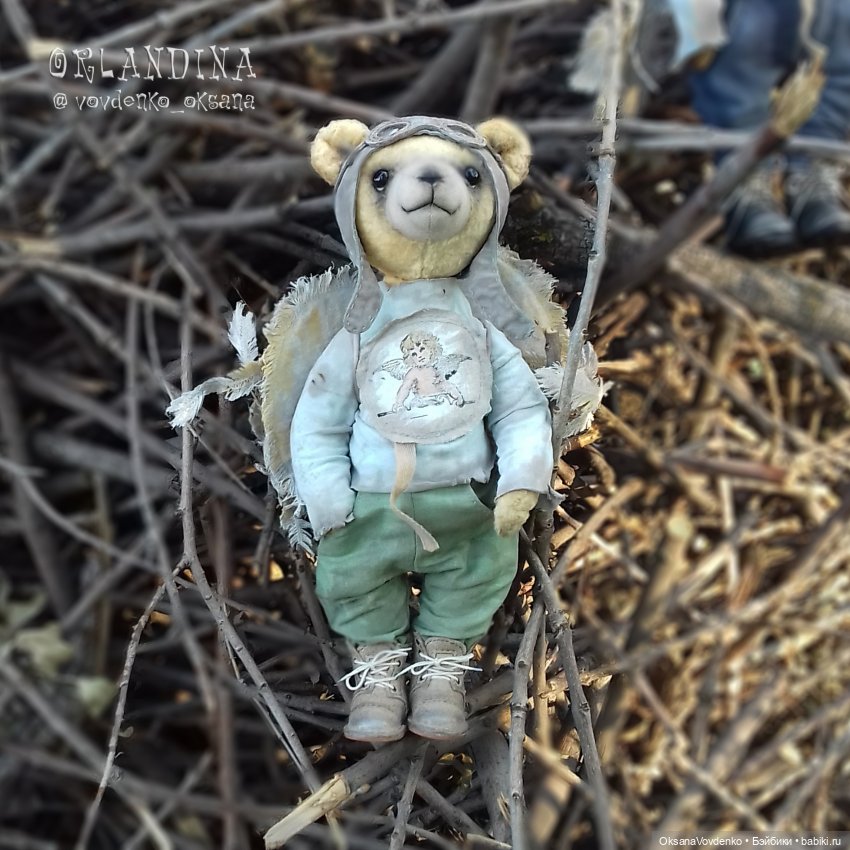 ООАК мишка тедди Ангел Хранитель Первый. Ограниченная золотая коллекция. Автор: Орландина (Оксана Вовденко)