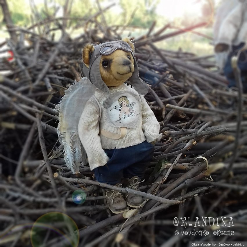 ООАК мишка тедди Ангел Хранитель Четвёртый. Ограниченная золотая коллекция. Автор: Орландина (Оксана Вовденко)