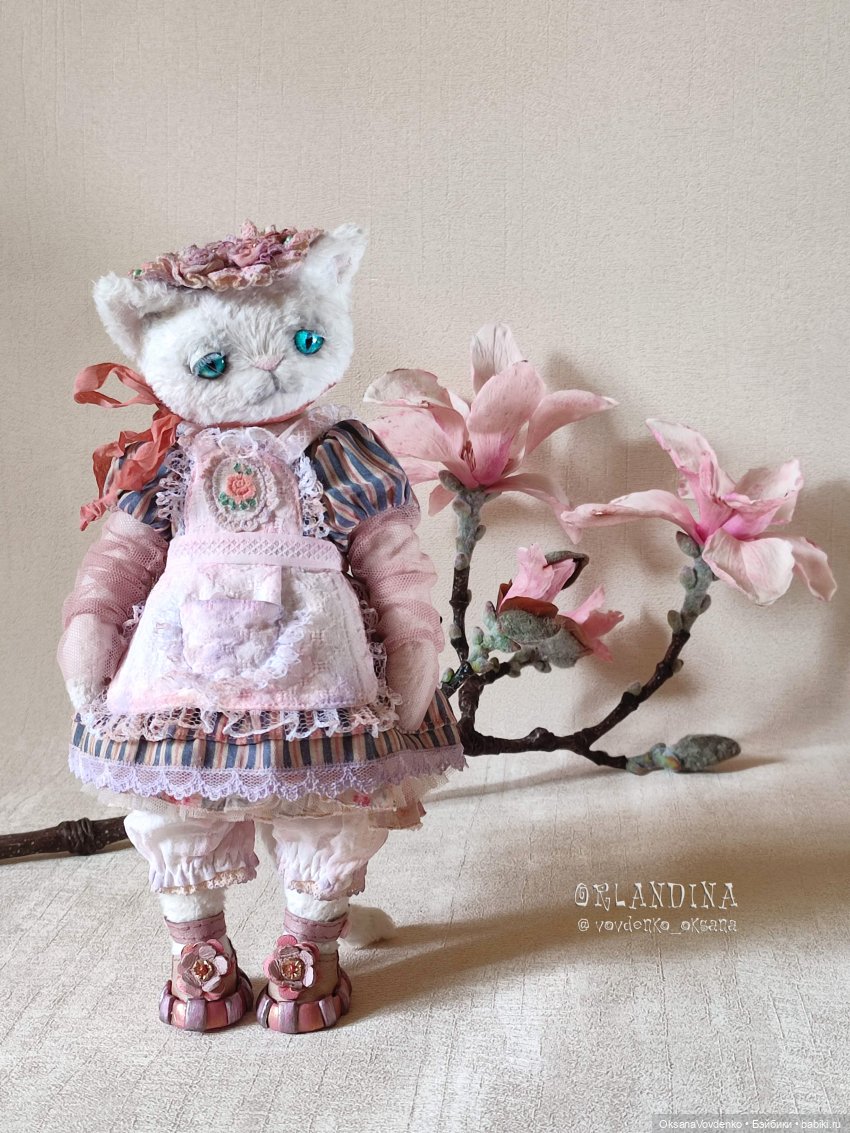 ООАК тедди кошечка Вайнона в розовом от Орландины