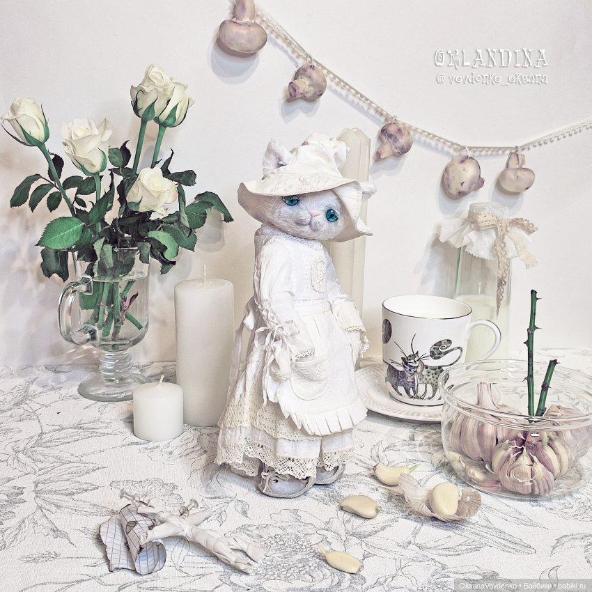 ООАК тедди кошечка Белая Ведьма от Орландины