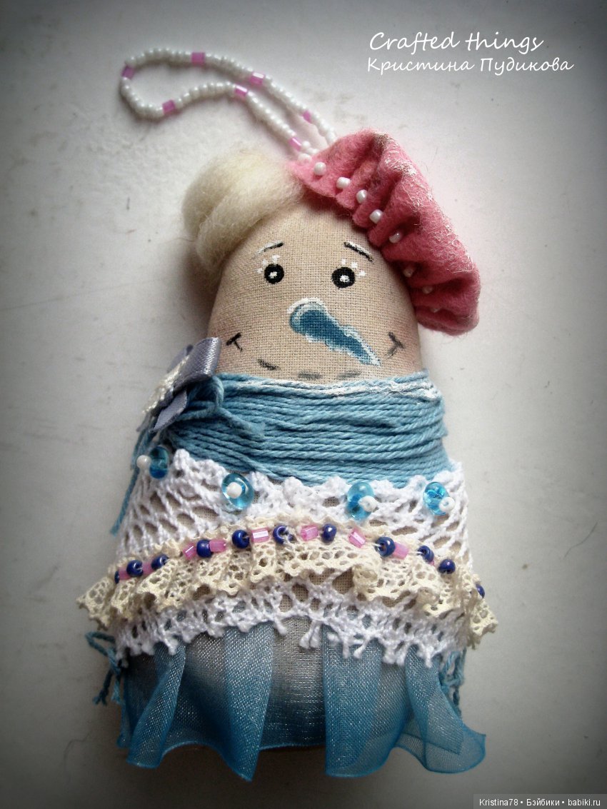 Снеговушка №2 — Текстильные игрушки и примитивы: кофейные (фото 2)