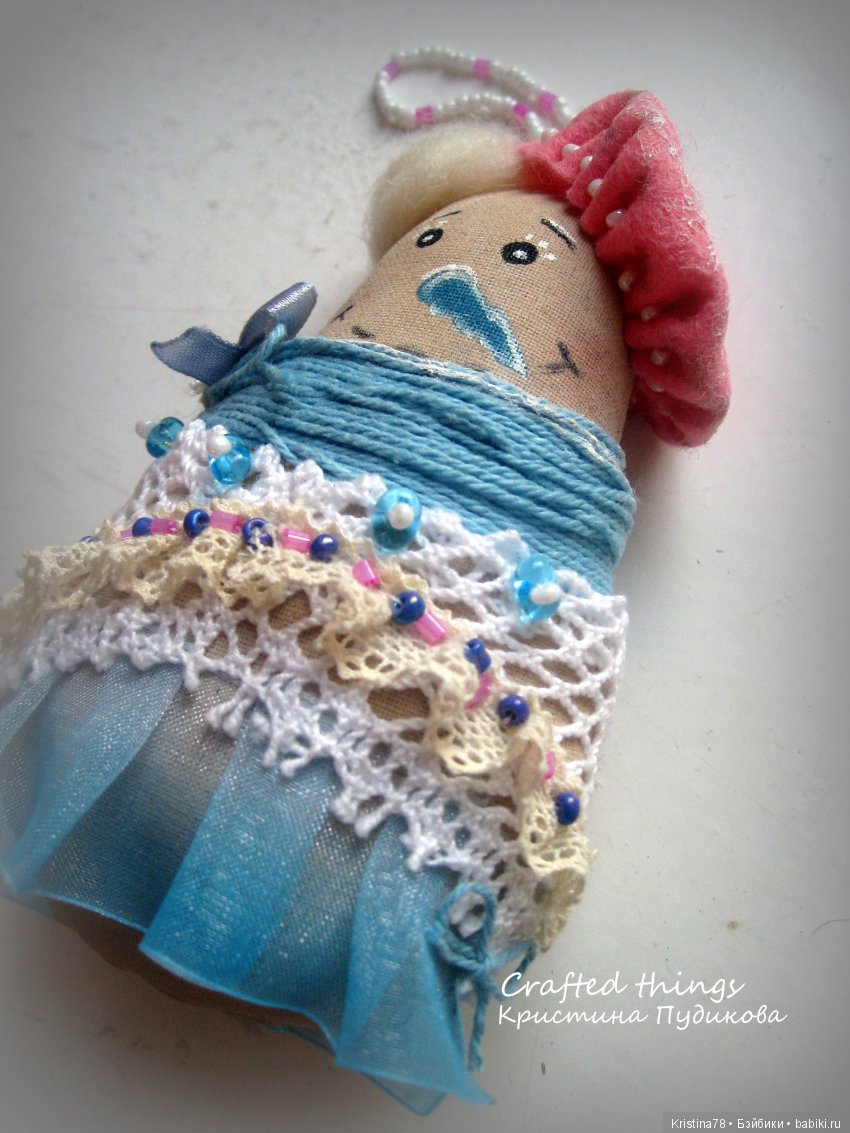 Снеговушка №2 — Текстильные игрушки и примитивы: кофейные (фото 4)