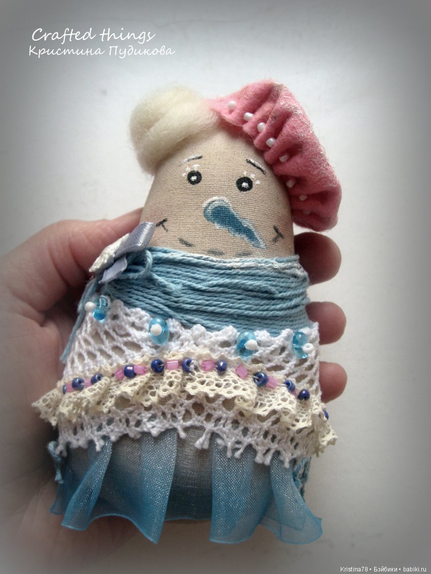 Снеговушка №2 — Текстильные игрушки и примитивы: кофейные (фото 6)