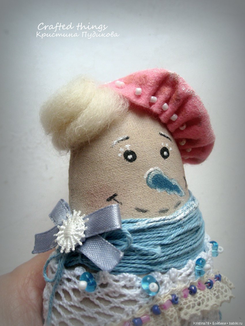 Снеговушка №2 — Текстильные игрушки и примитивы: кофейные (фото 5)