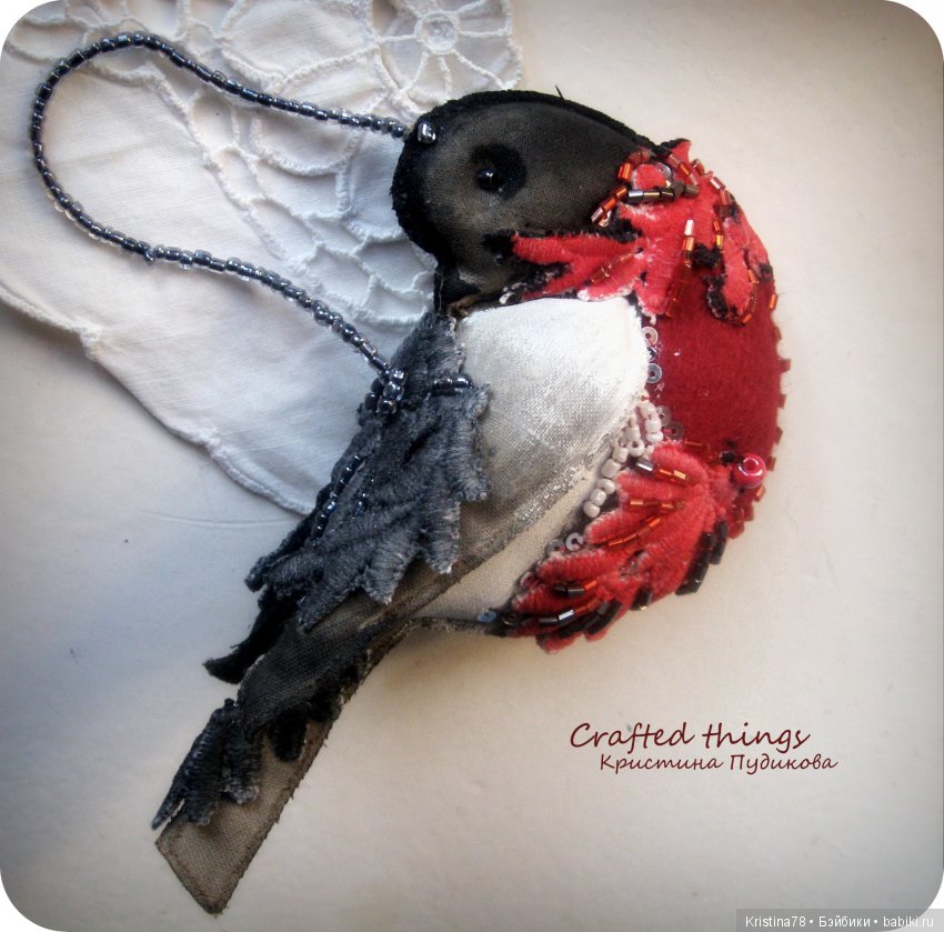 Мои елочные птички — Текстильные игрушки и примитивы: кофейные