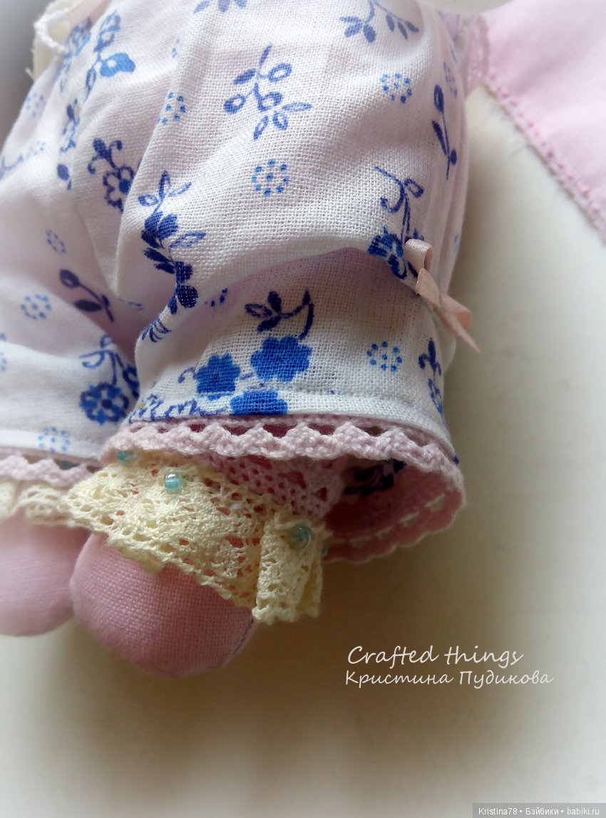 Зайка в розовом — Текстильные игрушки и примитивы: кофейные (фото 8)