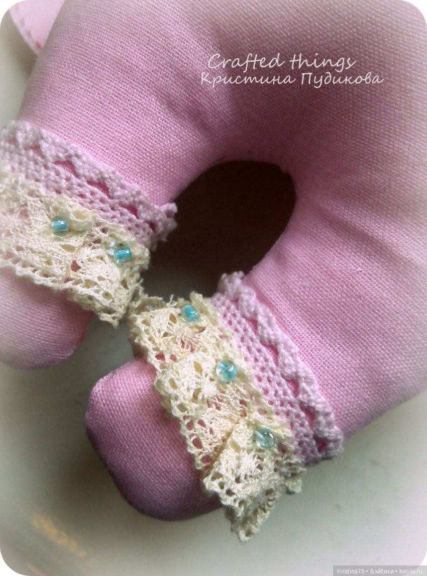 Зайка в розовом — Текстильные игрушки и примитивы: кофейные (фото 10)