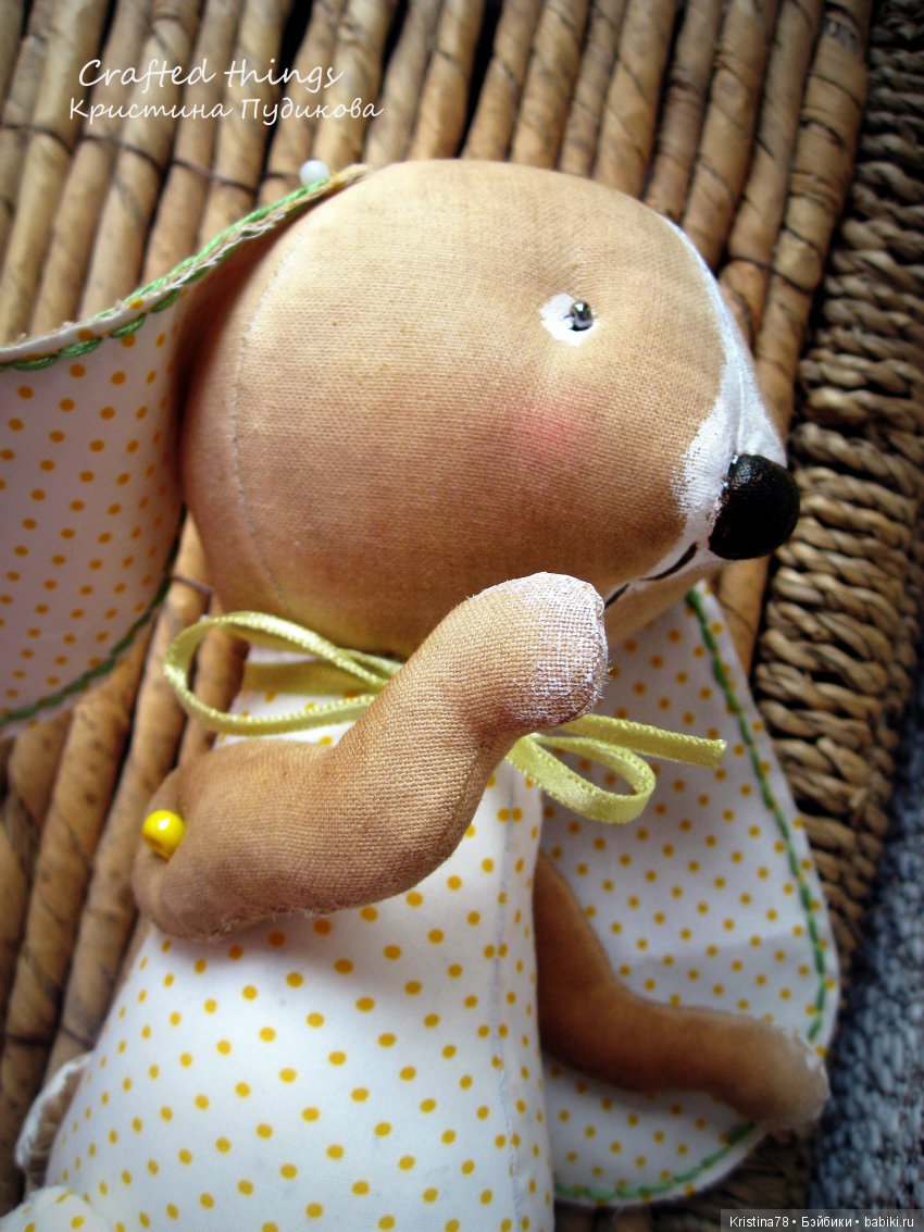 Зайка в горошек — Текстильные игрушки и примитивы: кофейные