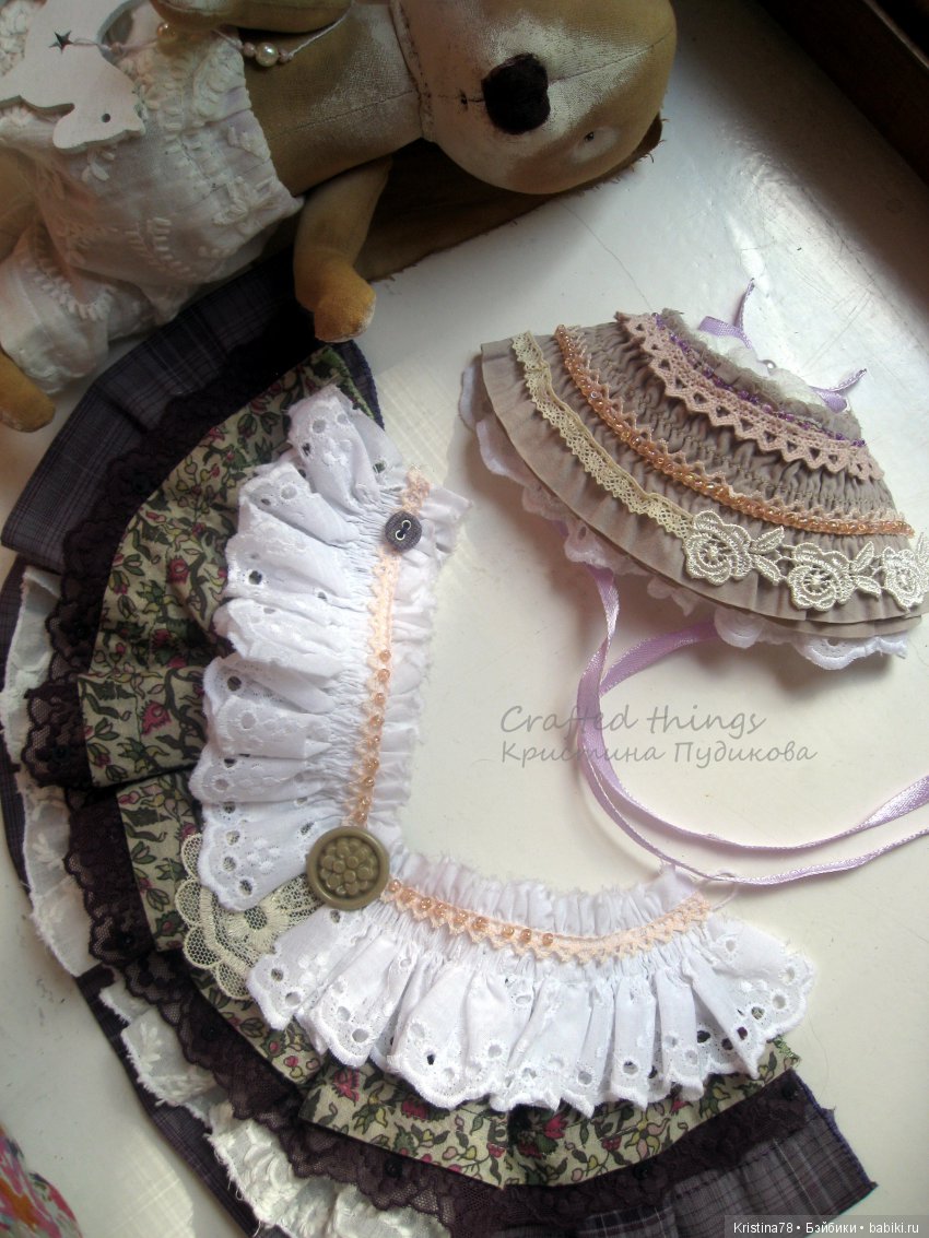 Зайка в винтажном стиле — Текстильные игрушки и примитивы: кофейные (фото 5)