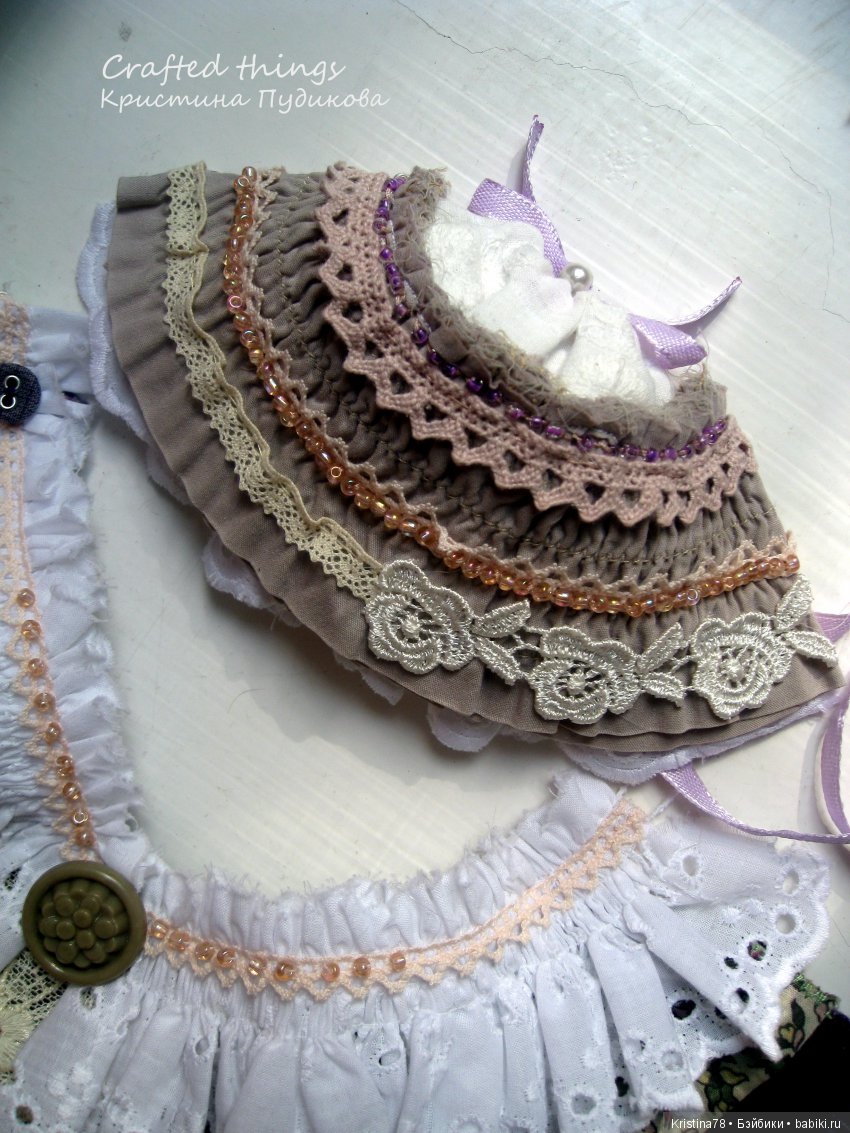 Зайка в винтажном стиле — Текстильные игрушки и примитивы: кофейные (фото 3)