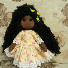 Текстильная куколка негритянка
