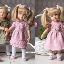 МК по  вязанию 2-х платьев для больших Готц - "Вересковый мёд"