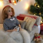 Реалистичный комплект "Подушки и плед  "Рождество" для  Барби